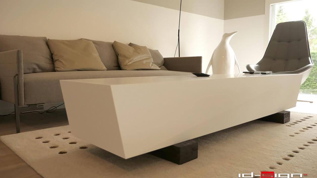 Table basse moderne en corian